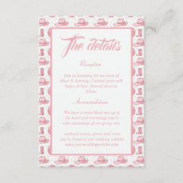 Tarjeta De Recepción Detalles del Boda occidental rosado