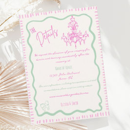 Tarjeta De Recepción Detalles del Boda ondulado de onda de onda de onda