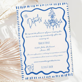 Tarjeta De Recepción Detalles del Boda ondulado de onda de onda de onda