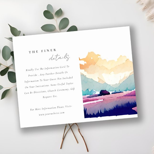Tarjeta De Recepción Detalles del Boda paisajístico de campo de montaña (Subido por el creador)