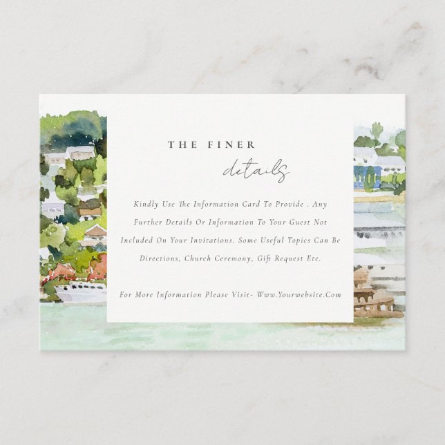 Tarjeta De Recepción Detalles del Boda paisajístico del país del crucer (Anverso)