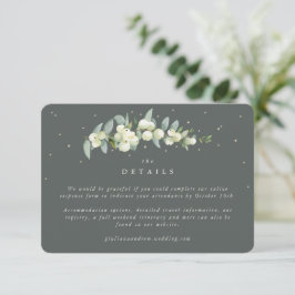 Tarjeta De Recepción Detalles del Boda Pequeño Fresa Verde + Eucalyptus