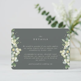 Tarjeta De Recepción Detalles del Boda Pequeño Fresa Verde + Eucalyptus