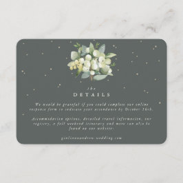 Tarjeta De Recepción Detalles del Boda Pequeño Fresa Verde + Eucalyptus