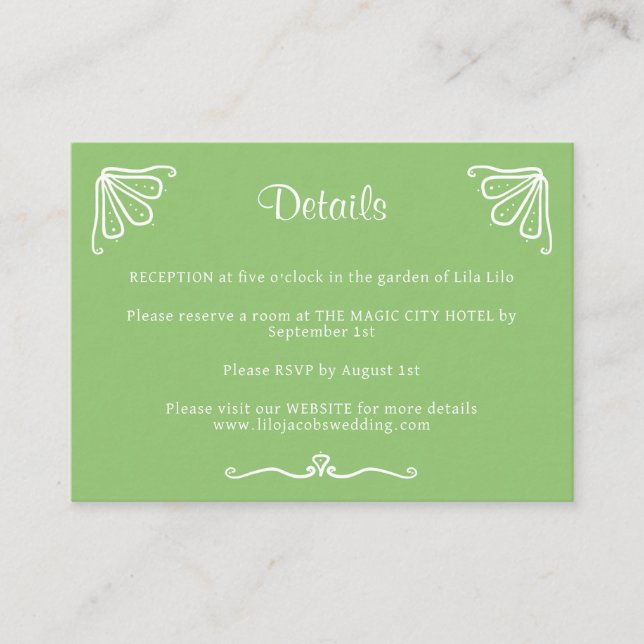 Tarjeta De Recepción Detalles Del Boda Personalizado De Tuberosa Ca (Anverso)