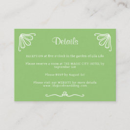 Tarjeta De Recepción Detalles Del Boda Personalizado De Tuberosa Ca