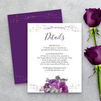 Detalles del Boda Purple Floral y Confetti