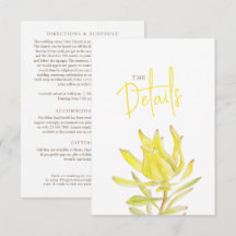 detalles del boda QR boda leucadendron amarillo