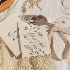 Tarjeta De Recepción Detalles del Boda rápido dibujado a mano retro