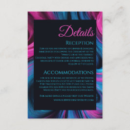 Tarjeta De Recepción Detalles del boda-Resumen moderno Azul y rosa-