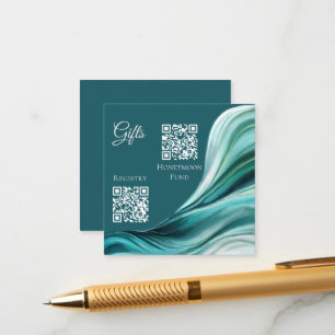 Tarjeta De Recepción Detalles del boda-Resumen moderno de Emerald Green