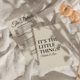 Tarjeta De Recepción Detalles del Boda Retro Funky Cream Black Moderno