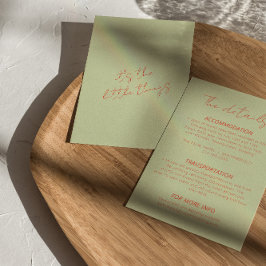 Tarjeta De Recepción Detalles del Boda retro moderno y colorido