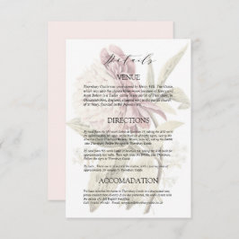 Tarjeta De Recepción Detalles del Boda Romántico de Peony