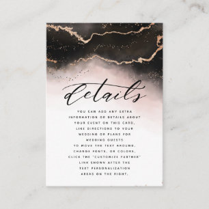 Tarjeta De Recepción Detalles del Boda Rosa Ethereal Mist Ombre Rubor