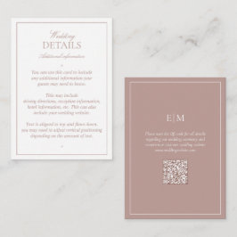 Tarjeta De Recepción Detalles del Boda rosa monograma elegante del códi