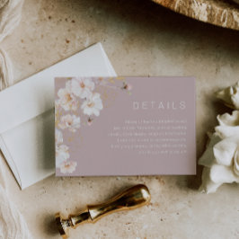 Tarjeta De Recepción Detalles del Boda rosado y polvoriento encantado c