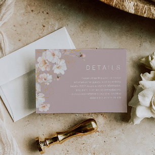 Tarjeta De Recepción Detalles del Boda rosado y polvoriento encantado c
