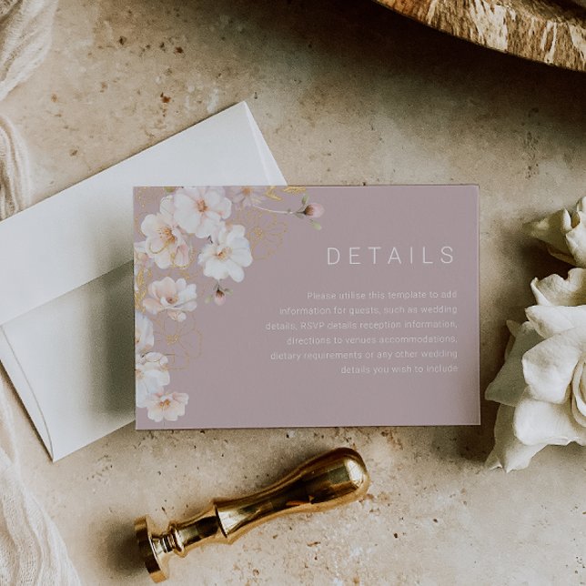 Tarjeta De Recepción Detalles del Boda rosado y polvoriento encantado c (Subido por el creador)