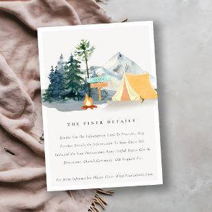 Tarjeta De Recepción Detalles del Boda Rústico de Camping Pine Woods