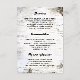 Tarjeta De Recepción Detalles del Boda Rústico de la Barquilla Birch -