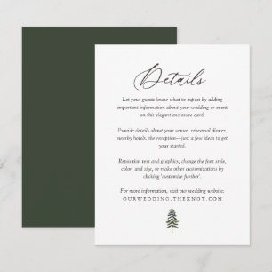 Tarjeta De Recepción Detalles del Boda Rústico de Pinos de Woodland