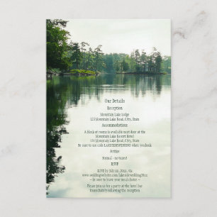 Tarjeta De Recepción Detalles del boda rústico de reflexión sobre el la