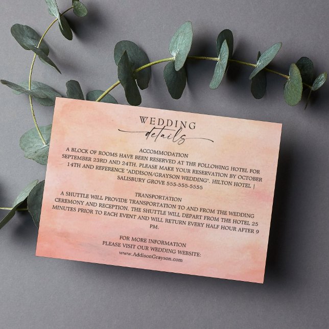 Tarjeta De Recepción Detalles del Boda Rústico del atardecer de montaña (Subido por el creador)