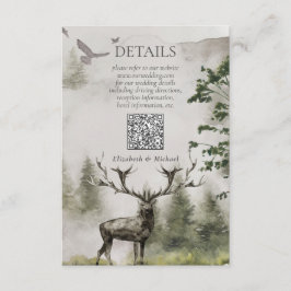 Tarjeta De Recepción Detalles del Boda Rústico del Bosque de Montaña de