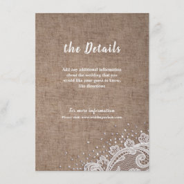 Tarjeta De Recepción Detalles del Boda rústico del purpurina de plata B