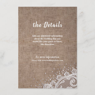 Tarjeta De Recepción Detalles del Boda rústico del purpurina de plata B