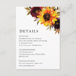 Tarjeta De Recepción Detalles del Boda Rústico Púrpura Roja Rosas del g