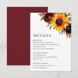 Tarjeta De Recepción Detalles del Boda Rústico Púrpura Roja Rosas del g