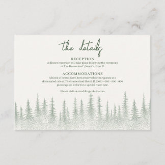 Tarjeta De Recepción Detalles del boda Rústico Sage Green Mountain