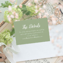 Detalles del Boda Sage Green Simple Style