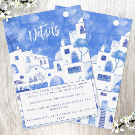 Tarjeta De Recepción Detalles del Boda Santorini