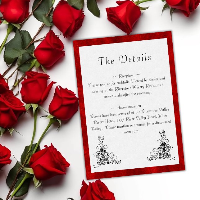 Tarjeta De Recepción Detalles del Boda Scarlet Elegance (Subido por el creador)
