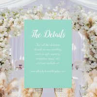 Detalles del Boda Seafoam Simple Style