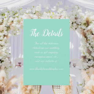 Tarjeta De Recepción Detalles del Boda Seafoam Simple Style
