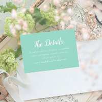Detalles del Boda Seafoam Simple Style