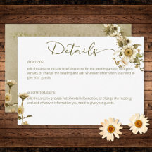 Detalles del Boda Summer Wildflowers & Daisies