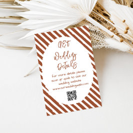 Tarjeta De Recepción Detalles del Boda Terracotta White Stripes