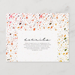 Tarjeta De Recepción Detalles del Boda Terrazzo del Deert