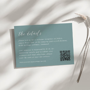 Tarjeta De Recepción Detalles del Boda todo en uno de Coastal Aqua