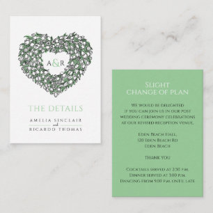 Tarjeta De Recepción detalles del boda tulipanes blancos ramo monograma