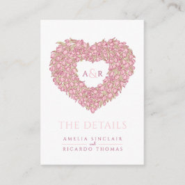 Tarjeta De Recepción detalles del boda tulipanes rosados monograma de r
