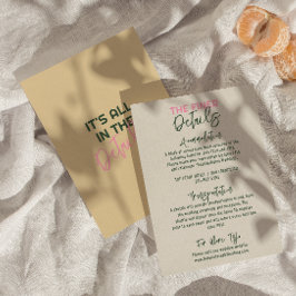 Tarjeta De Recepción Detalles del Boda único del Pastel manuscrito dive