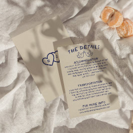 Tarjeta De Recepción Detalles del Boda único retro dibujado a mano