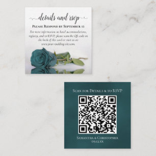 Tarjeta De Recepción Detalles del Boda verde azulado Turquesa Rosa y có