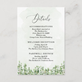 Tarjeta De Recepción Detalles del Boda verde de color de agua Eucalyptu